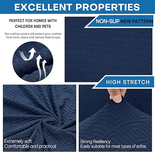 Miniatura 2 de ZNSAYOTX Fundas elásticas individuales para cojines de sofá, fundas de asiento de repuesto suave, patrón único, protector de muebles con parte