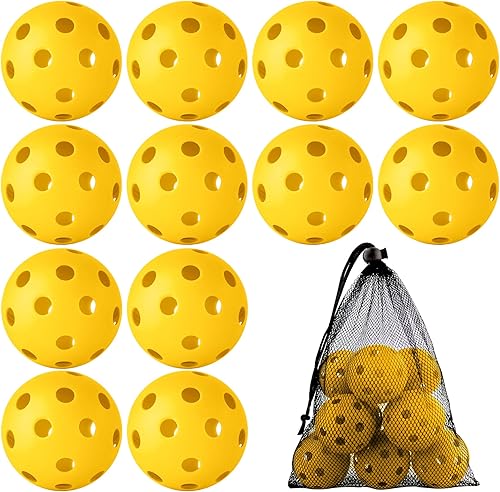 Vista 53 de Coopay Paquete de 12/50/100 pelotas de práctica de béisbol, bolas de entrenamiento de plástico, bolas de sóftbol huecas ligeras con una bolsa