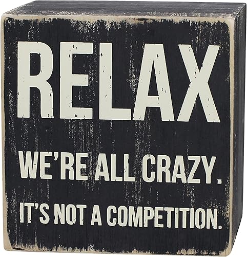 ARTGIFTHOU Letrero vintage de madera envejecida para decoración de pared del hogar, mesa, estante, oficina, decoración artística, Relax We're All