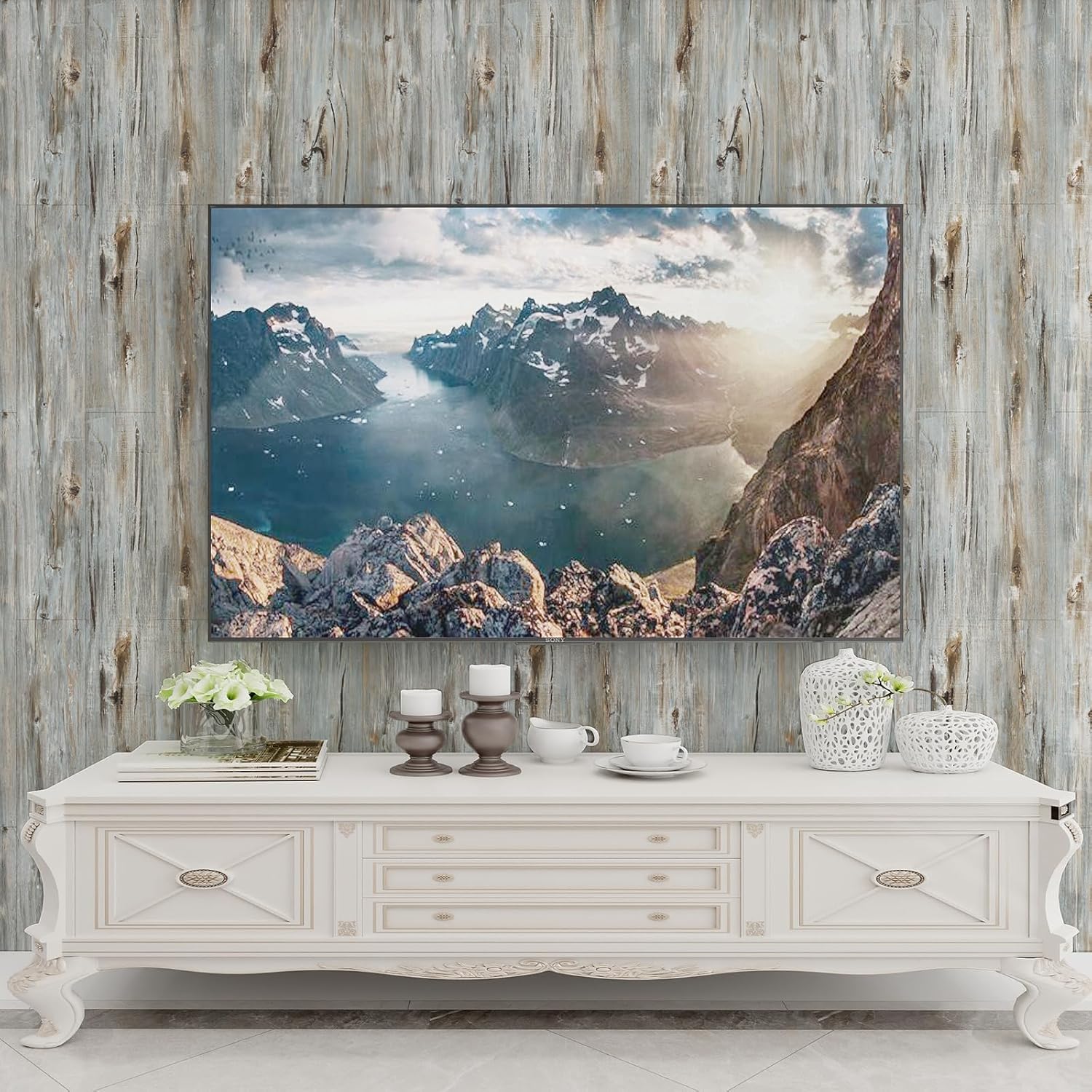 Grey Wood Peel and Stick Floor Tile, 12 + 72 Pack 126 Sq.Ft,(NO Sticky Residue Left) Vinyl Flooring Tiles Wood Plank, Self-Adhesive DIY Flooring for Bedroom, Living Room, (36" x 6") Dustgray