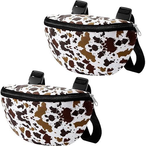 Huhumy 2 Pcs Cow Print Insulated Saddle Pouch Endurance Saddle Bag Waterproof Saddle Sack Horse Print Pommel Packet for Holding Cellphone Key Accessories Horse Trail Riding Gear