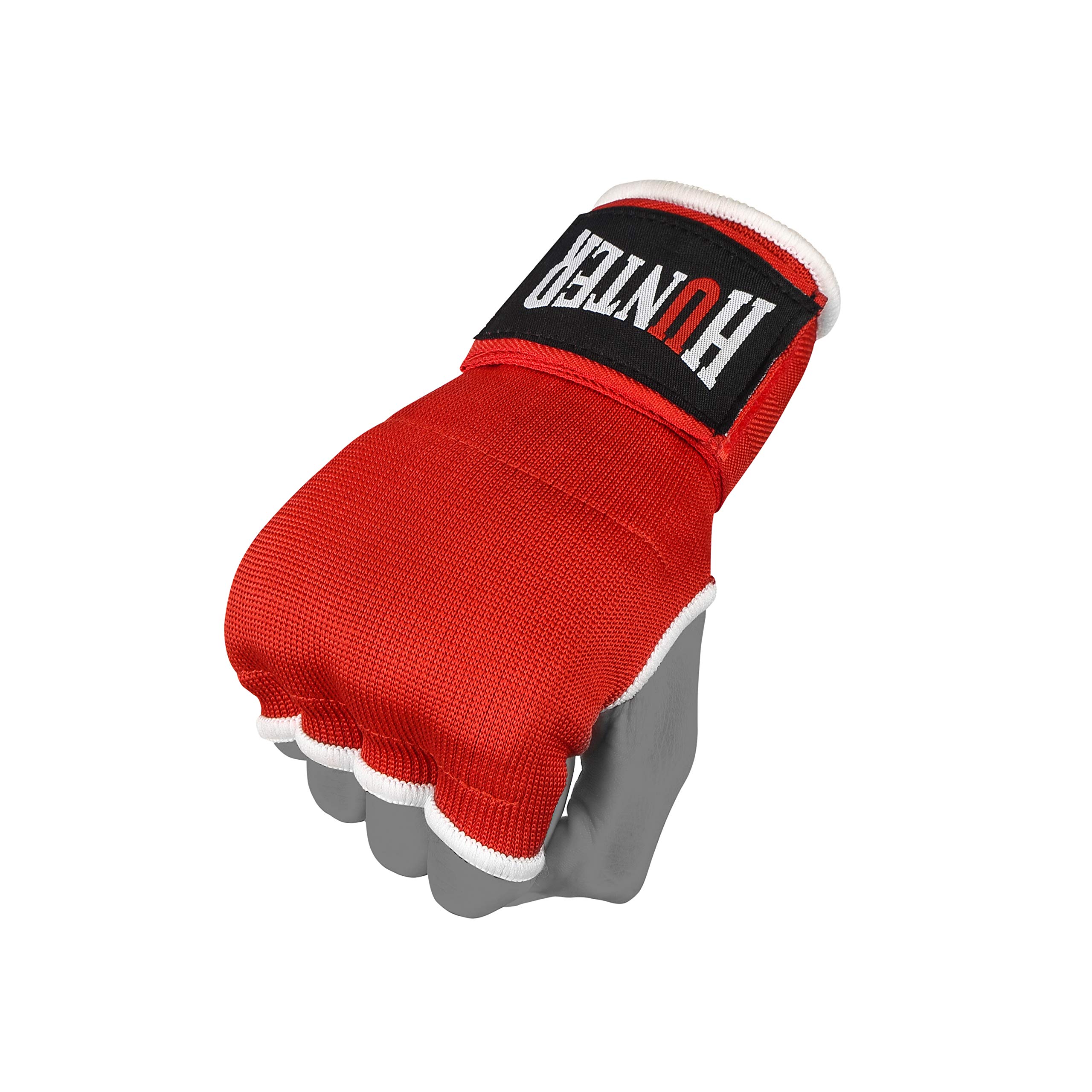 HUNTER Gel Padded Inner Gloves with Hand Wraps for Boxing (Set of 2) (Red, L/XL)