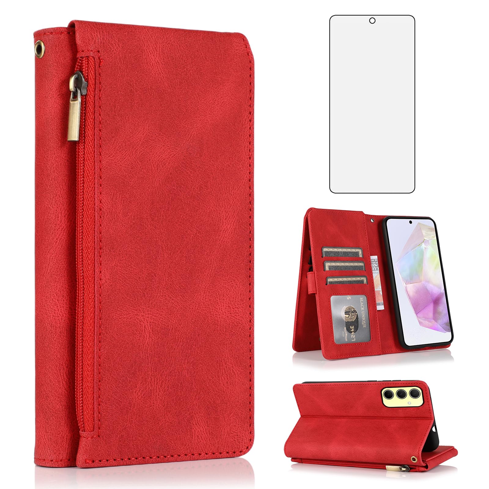 Coque Samsung Galaxy A35 Asuwish rouge évite les rayures - 8