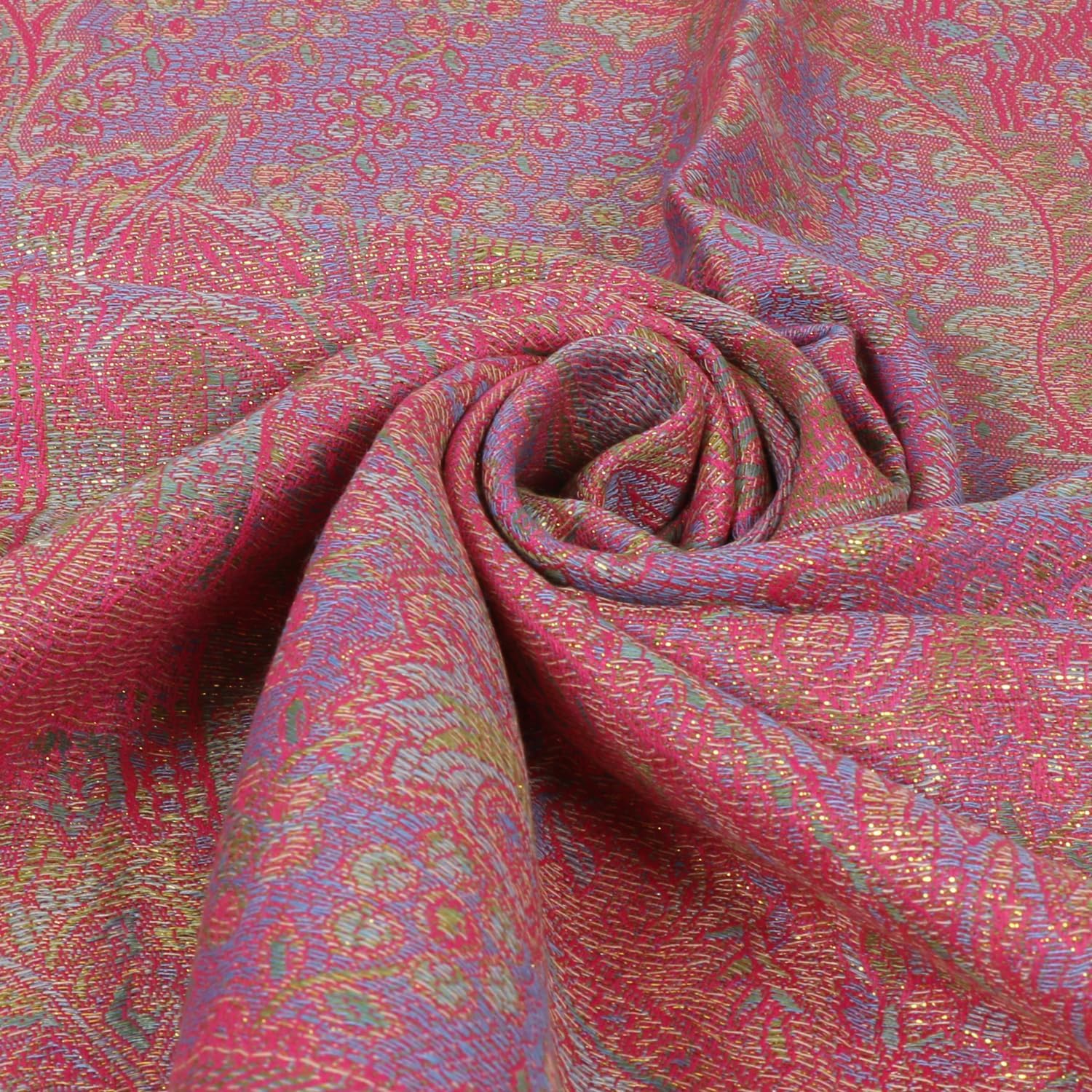 TZ Promise Women's Pashmina Shawl Wrap, Multicolored Paisley Leaf Pattern, Soft Lightweight Evening Rave Scarf - Image 4