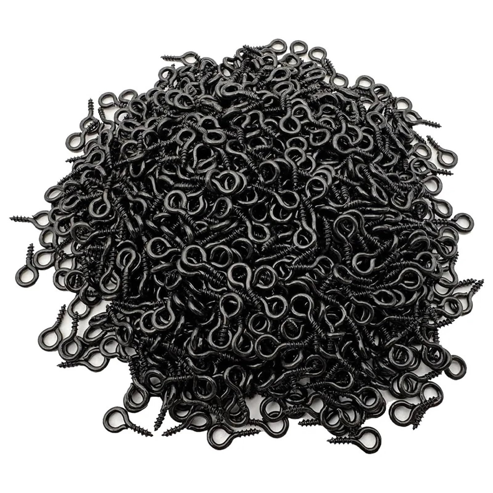 Trryuip Black Eye Hooks 200Pcs Small Mini Screw Eyes Pin Hook For Diy Jewelry Making, Cork Bottles,Tiny Eyelets Screws Ring(8X4mm)