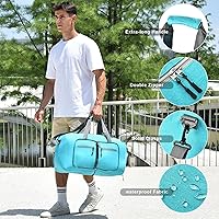 Vista 4 de Bolsa de viaje con compartimento para zapatos, unisex, resistente al agua