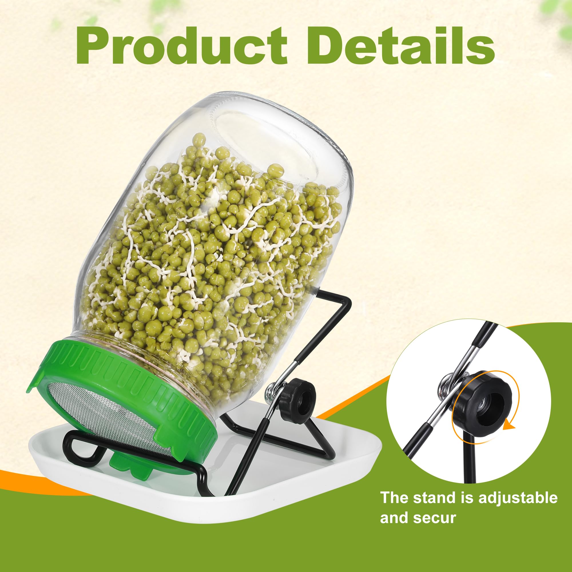 QUARKZMAN 1000ml Bocal Germoir Vert 1 Ensemble pour Germination Plantes