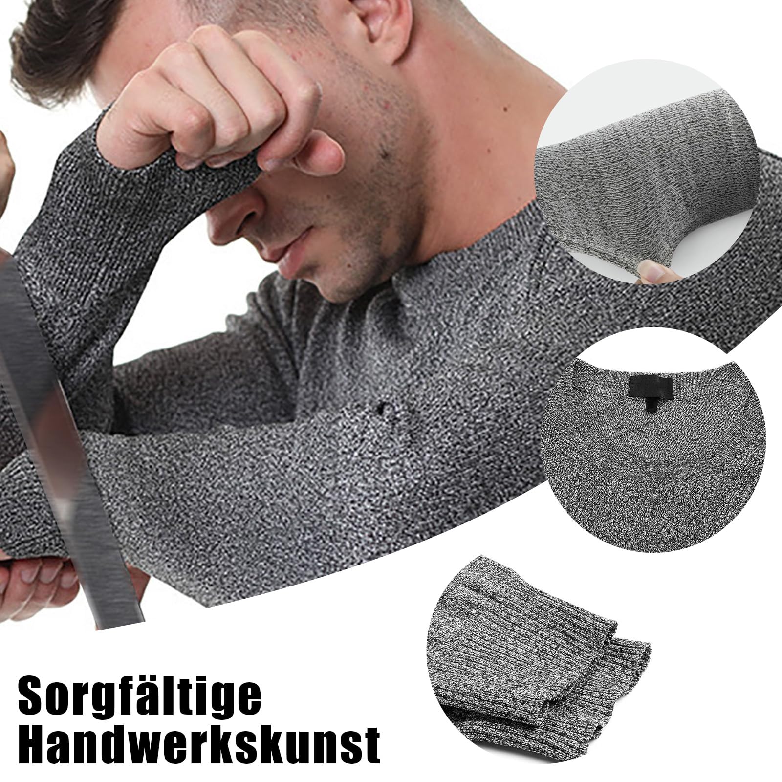 Stichsichere Kleidung(grau),Schutz-T-Shirts der Stufe 5, reißfest,Schnitt- und Stichschutz,Robustes Für Sicherheitsschutz,tägliches Pendeln,Patrouille im Dienst,Geschäftsreisen