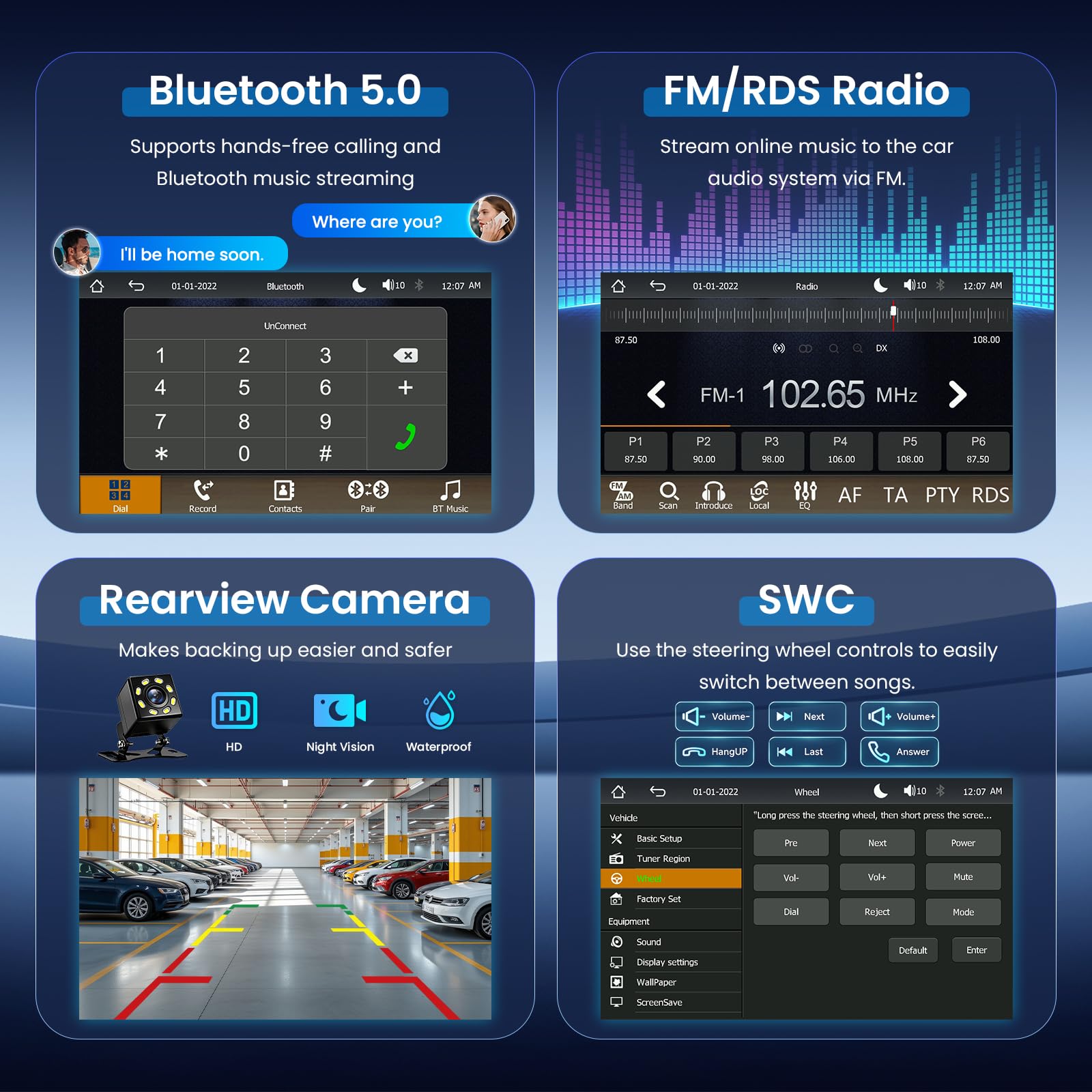 2 DIN Autoradio avec sans Fil CarPlay pour Volkswagen Scirocco 2008-2012