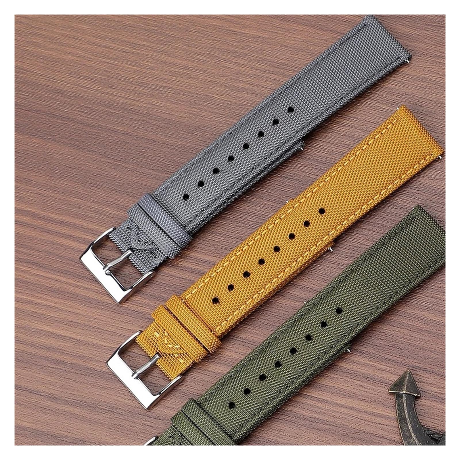 Générique NASUNJIA Bracelet De Montre En Toile Voile Imperméable Qualité Supérieure, 18 Mm, 19, 20, 21, 22, 24, Sport Nylon À Dégagement Rapide For Homme