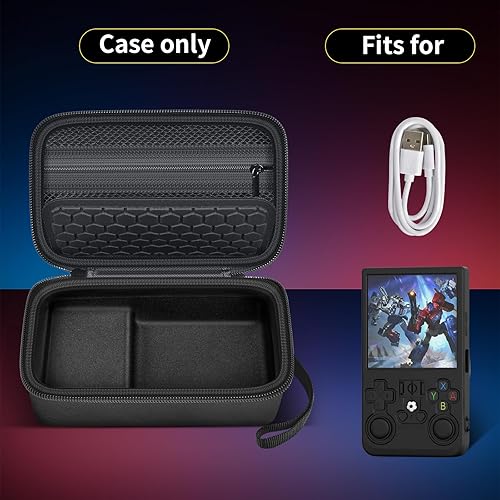 Miniatura 6 de casmilee Retro Gaming Console Case for R36MAX Game Consoles, Handheld Gameboy Video Emulator Storage Holder Organizer, Portable Carrying Bag for USB