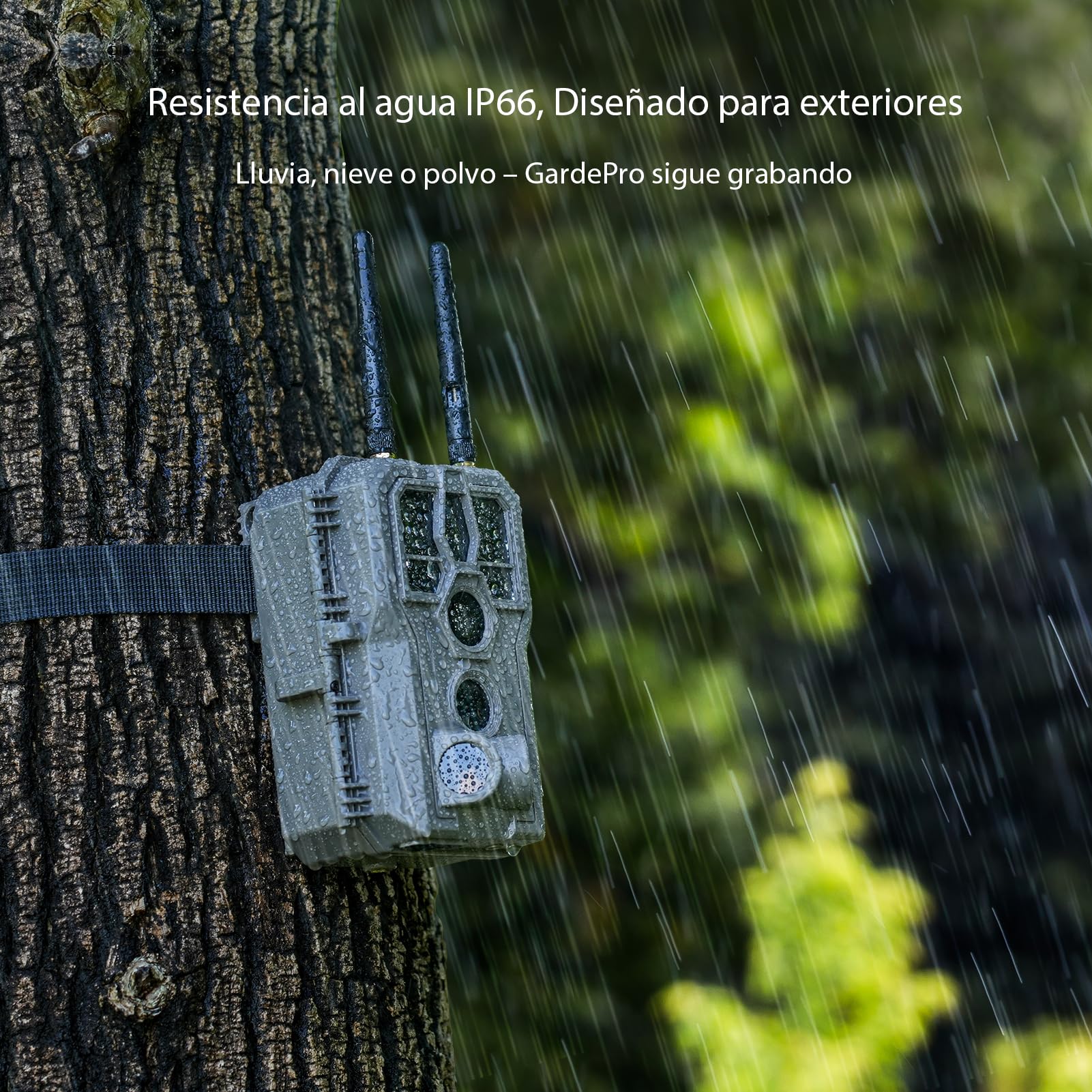 GardePro E8 2.0 Cámara de Caza, WiFi de Doble Antena con Tarjeta SD de 64GB, 64MP 4K H.264, Alcance de Visión Nocturna de 30m y 0,1s Tiempo de Activación, LED IR de 940nm No-Glow, IP66