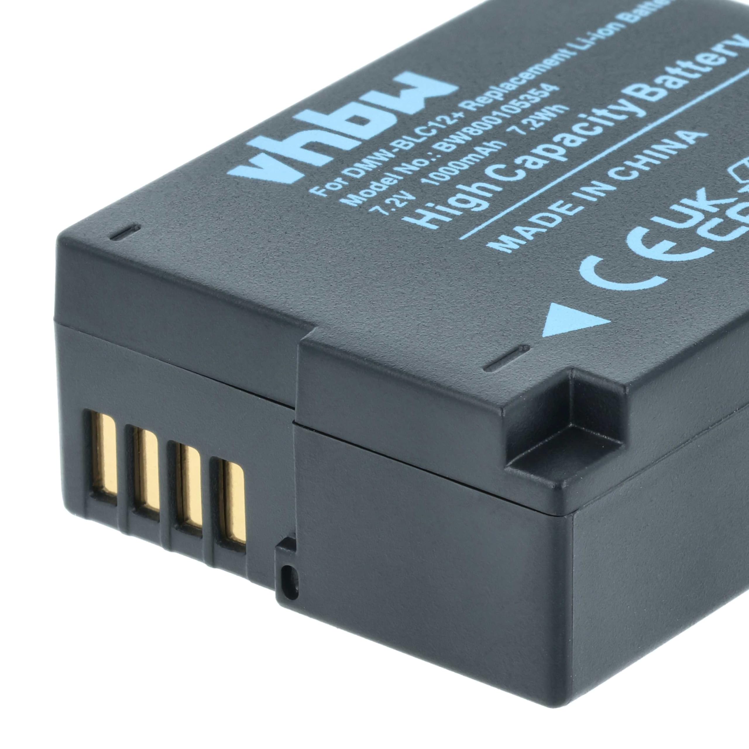 vhbw 3x batteria sostituisce Panasonic DMW-BLC12, DMW-BLC-12, DMW-BLC12E per fotocamera (1000mAh, 7,2V, Li-Ion), infochip