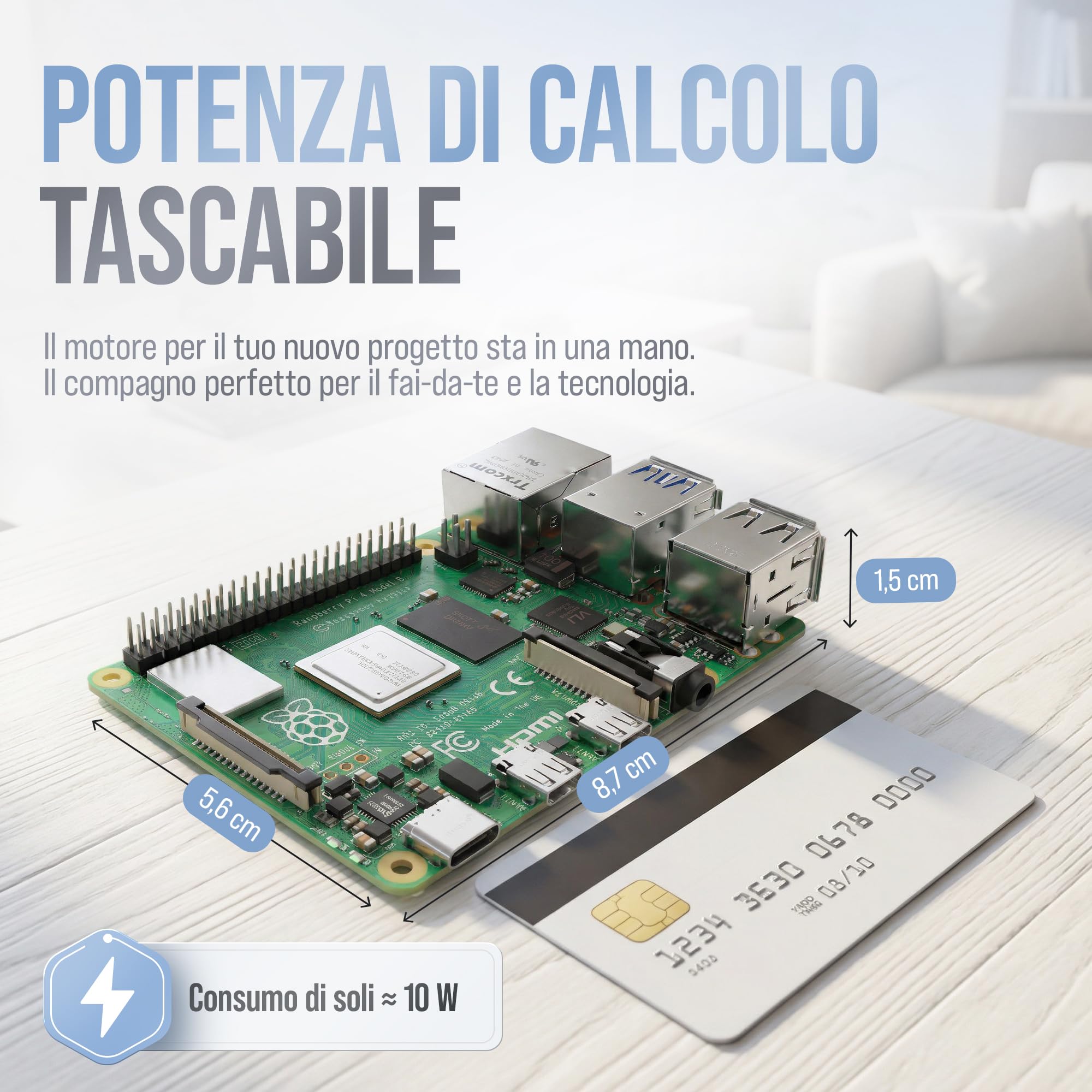 db-tronic Raspberry Pi 4 4 GB Starter Kit | Edizione da 64 GB | Alimentatore da 15 W | Alloggiamento | Cavo Micro HDMI 4K | Dissipatori | ideale per Home Assistant e la smart home