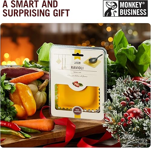 Miniatura 9 de Monkey Business Herramientas de cocina de silicona en forma de Penne para agarre caliente y soporte de cuchara en forma de ravioli  Gadgets de