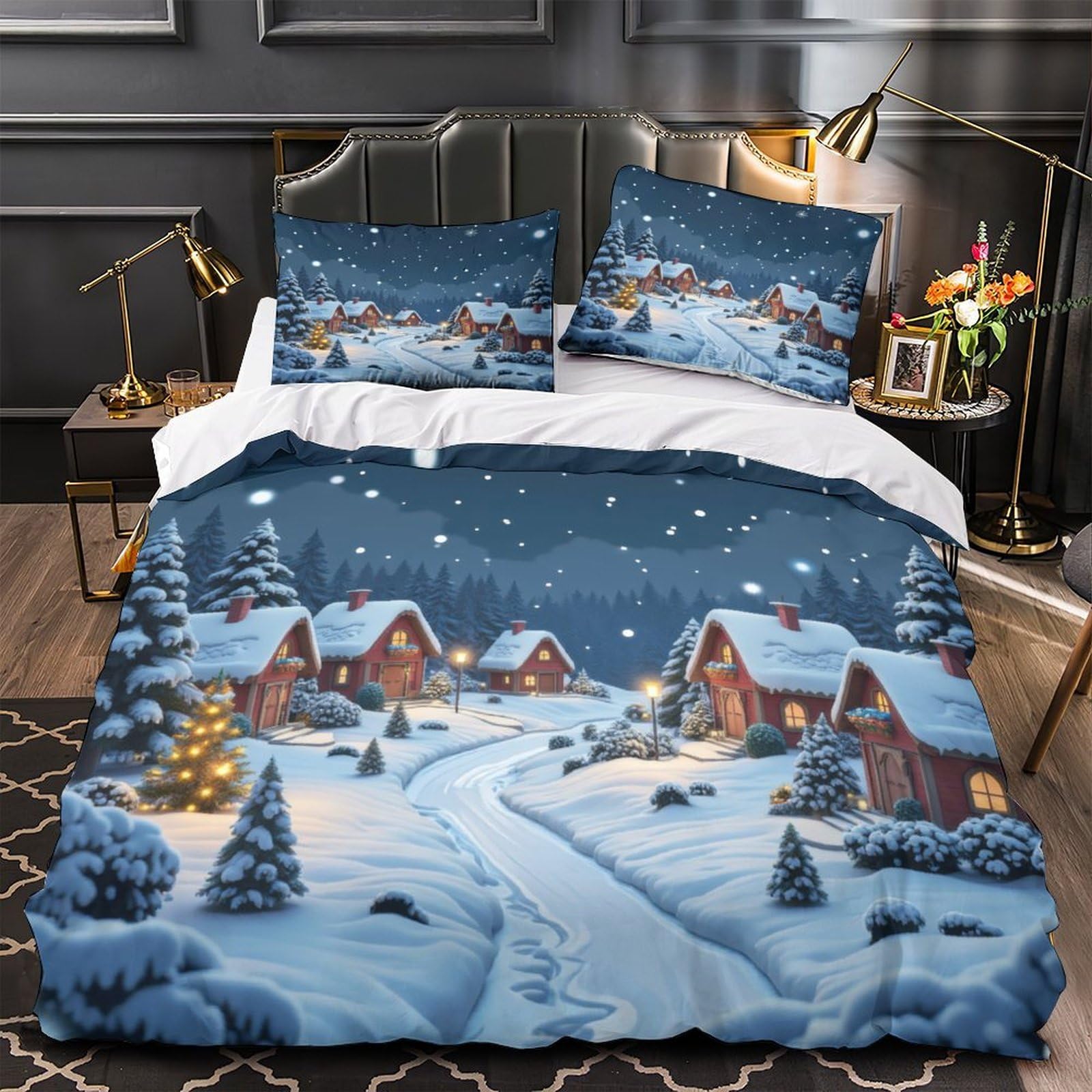 Parure de lit folklore scandinave pour cocooner au chaud pendant les longues nuits d'hiver