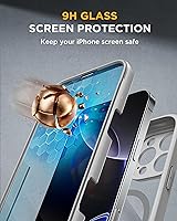 Vista 517 de Miracase Funda magnética para iPhone 14 de 6.1 pulgadas, protector de pantalla de vidrio templado integrado + protector de lente, compatible