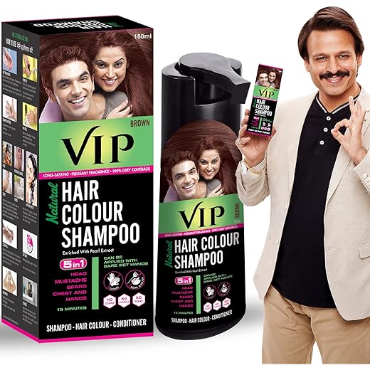 VIP Brown Color Shampoo 180ml - Quick Grey Coverage