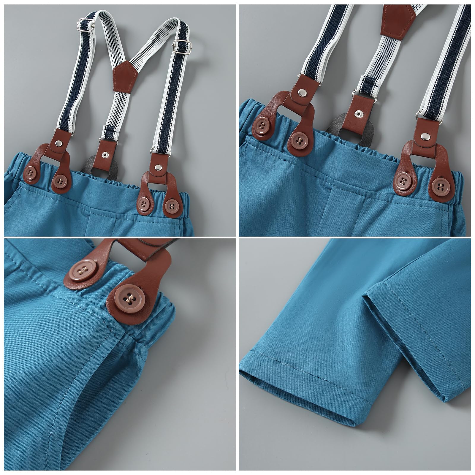 nilikastta Toddler Boy Outfit Boy Suit Boy Dress Shirt with Bowtie/Suspender Pants Gentleman Wedding Outfits 1-10 Years