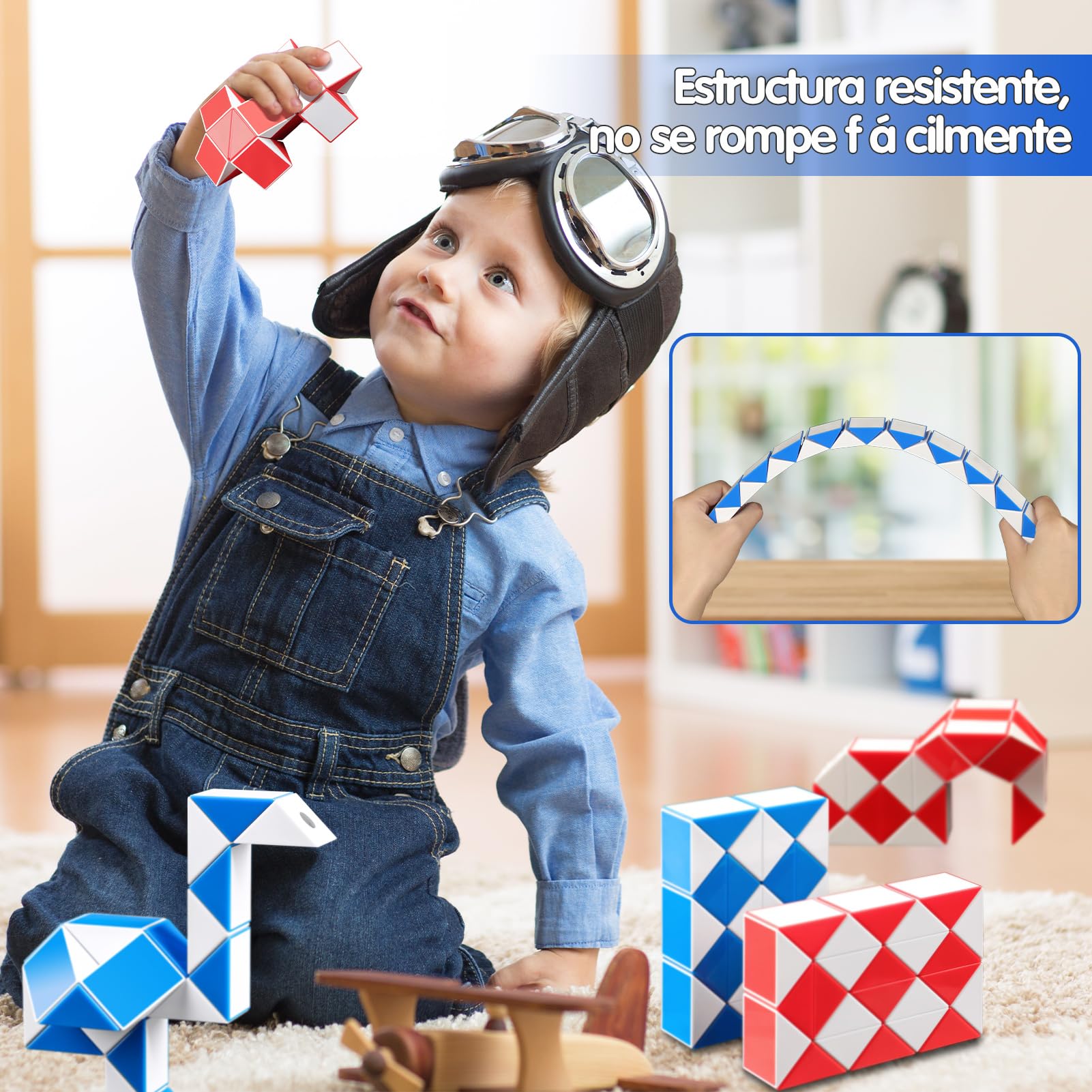Cubo Mágico Serpiente, 2 Paquetes 24 Piezas Serpiente Rompecabezas Twist Regalos para Fiestas, Juguetes Creativos Educativos Serpiente Fidget para Niños/Adultos