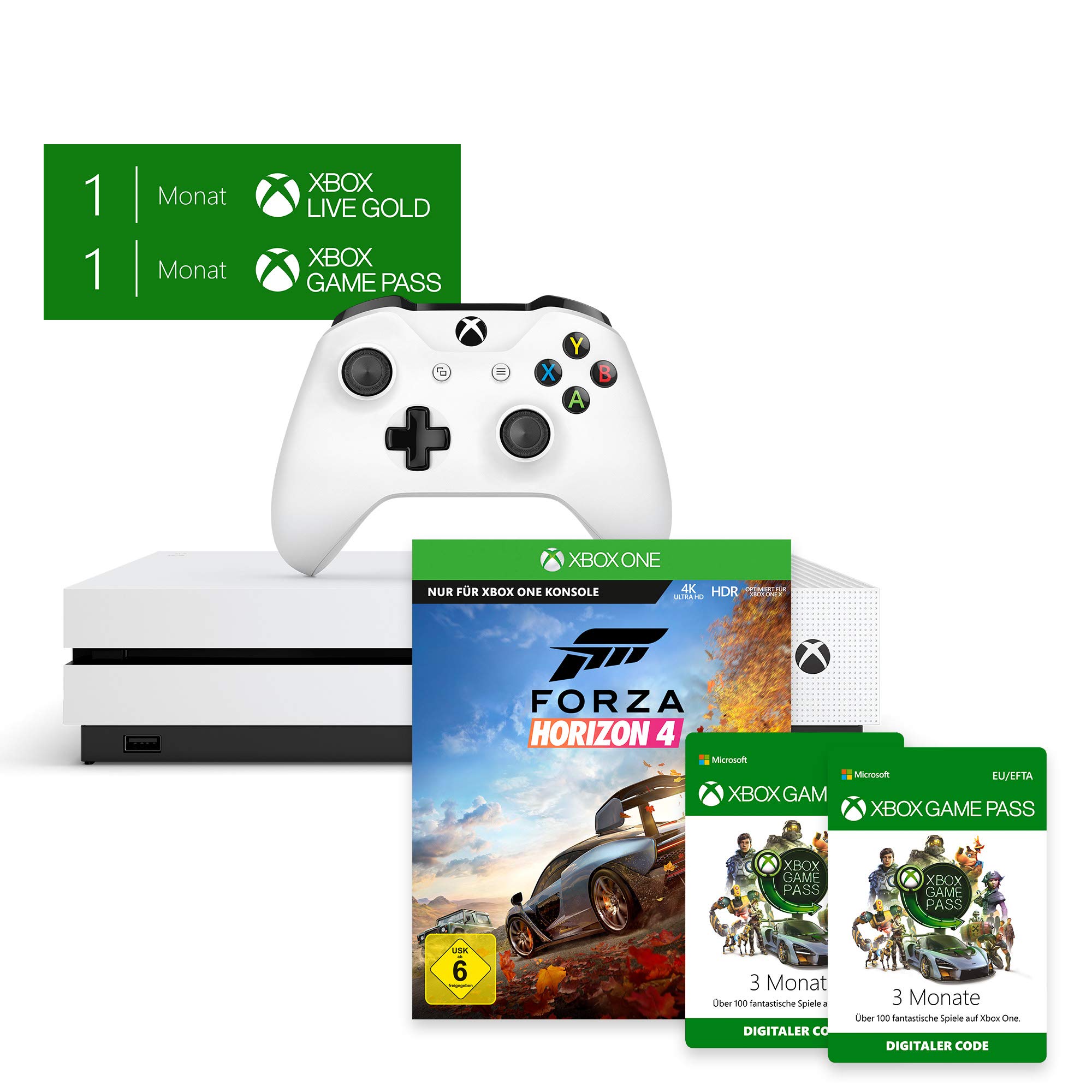 Xbox One S 1TB Forza Horizon 4 Bundle + Xbox Game Pass 6 Monate 