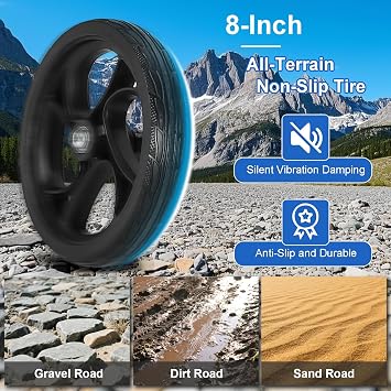 BlessReach Knee Scooter for Adults for Foot Injuries, 8'' Rubber Wheels