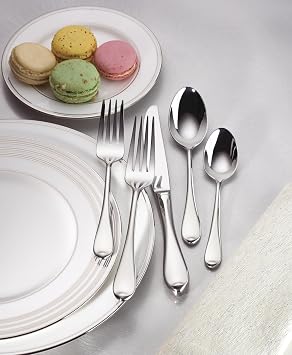 Gorham Silverware Set, Studio 45-Piece Flatware Set, Service For 8, Teardrop Handles, 18/10 Stainless Steel, Dishwasher Safe And Tarnish Resistant, Knives Spoons And Forks (Silver, 45 Piece)