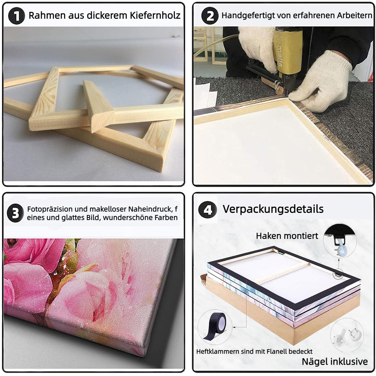 3er Abstrakt Poster Set Blau Wandbilder Kunst Leinwandbilder Modern Einfach Kunstdruck Deko Wandbilder für Schlafzimmer Küche Esszimmer Badezimmer und Büro 50x70 cm (mit Weiß Rahmen)