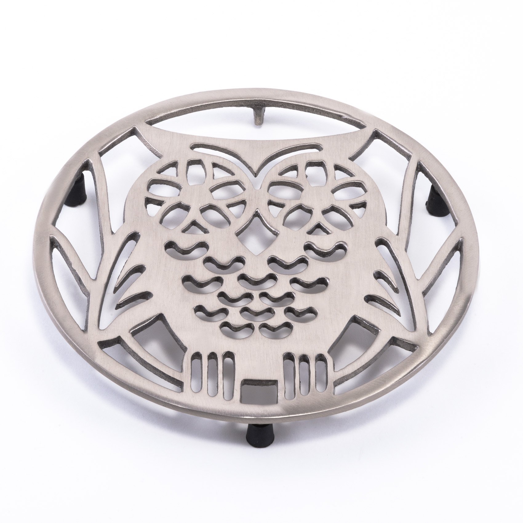 Old Dutch Satin Nickel Owl Trivet