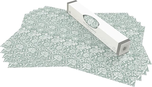 The Master Herbalist William Morris UNSCENTED & WIPE CLEAN Drawer Liners in DUCK EGG BLUE - Perfect for Kitchen Drawers, Shelves, Cupboards & Cabinets