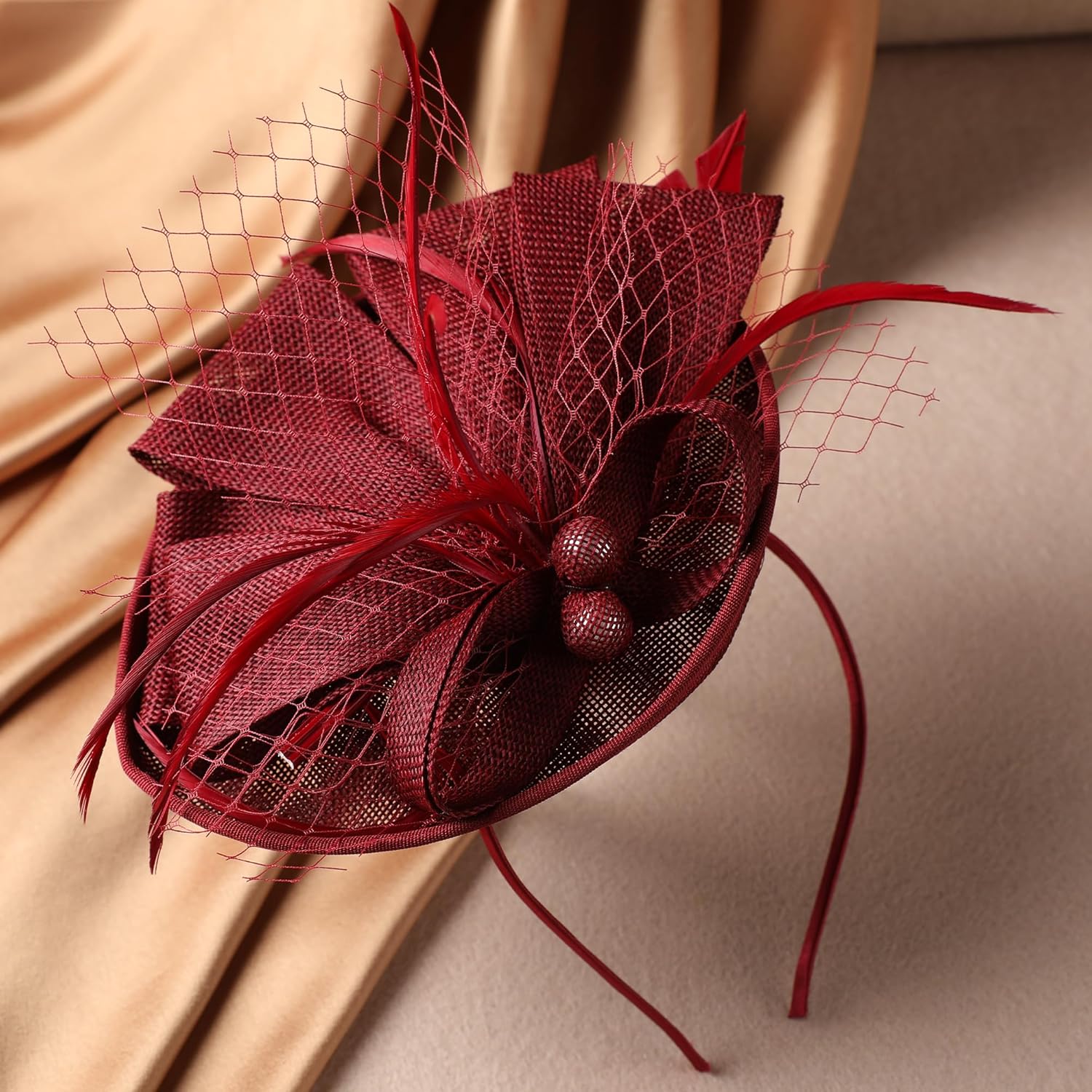 Fascinator Tea Party Hat - 2026 Derby Pillbox Kentucky Hat for Women (7.87x5.9inch) - Image 5