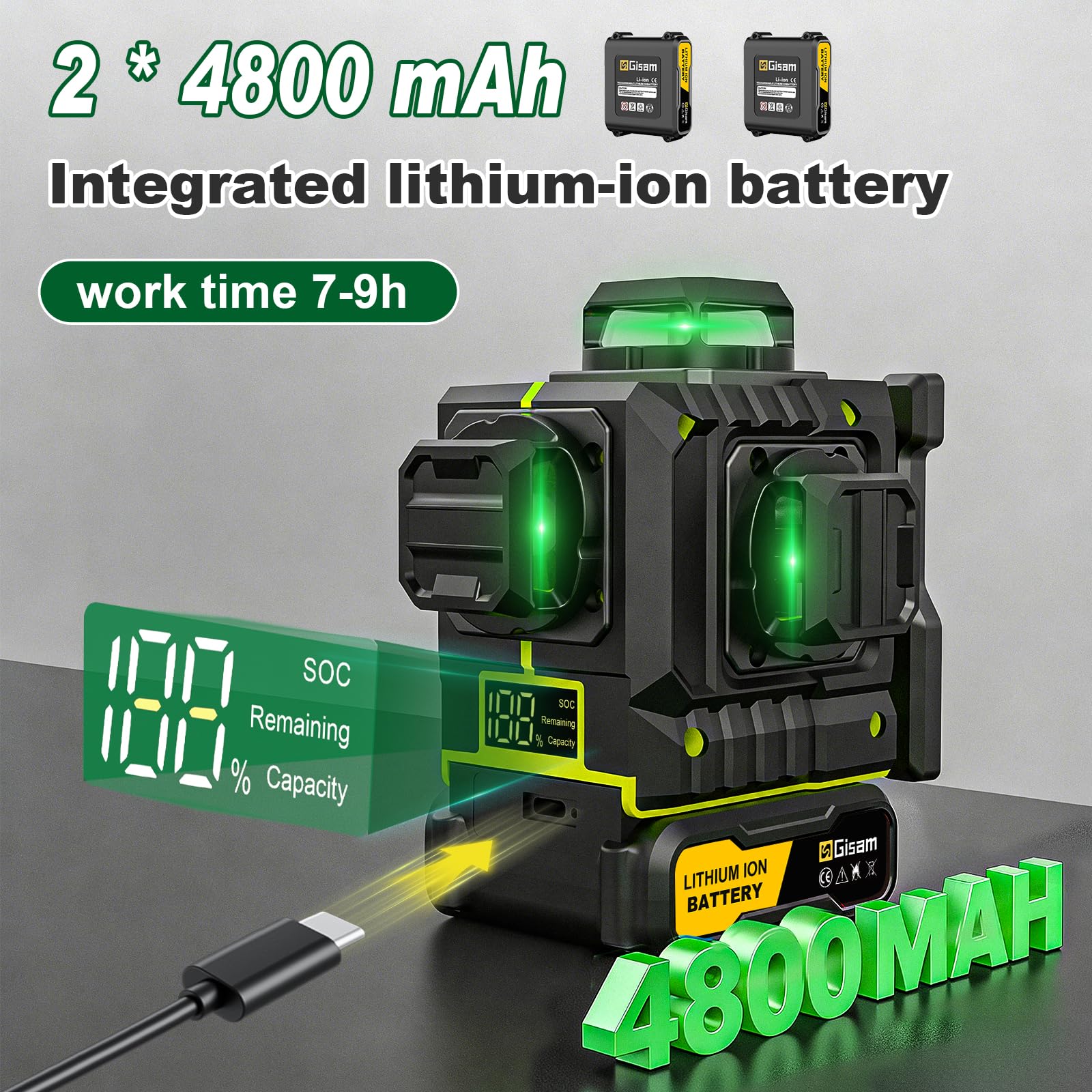 Gisam Laser Level - 360° Rotating & 16 Line -8