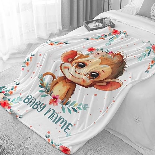 Miniatura 70 de Butterfly Custom Baby Blanket with Name Personalized Baby Blanket for Girl Boy Birthday Chirstmas Gift Customized Baby Receiving Blanket for Newborn