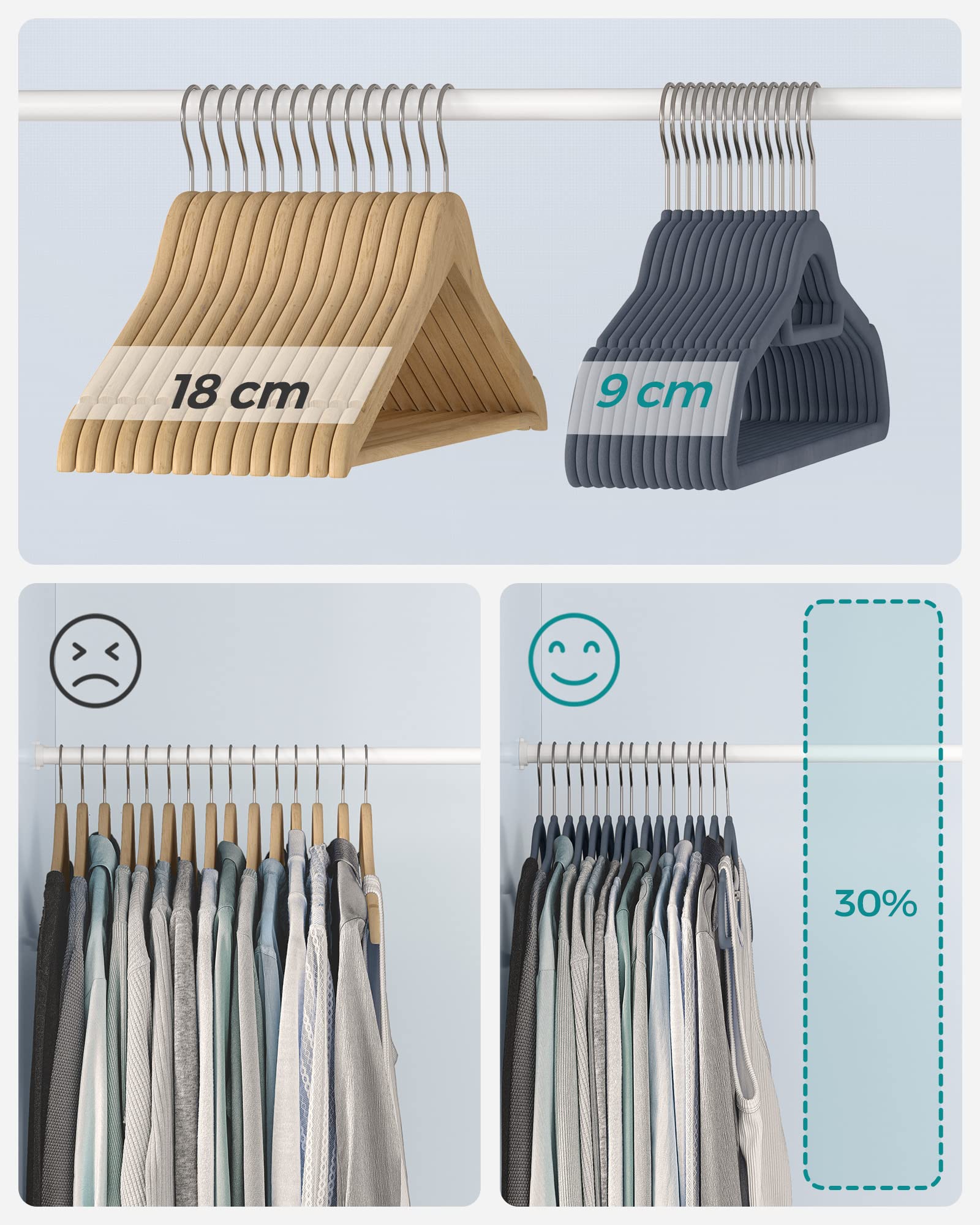 20 Grucce Appendini In Velluto Antiscivolo, Sottili E Impilabili Con Gancio Girevole 360° - Beige