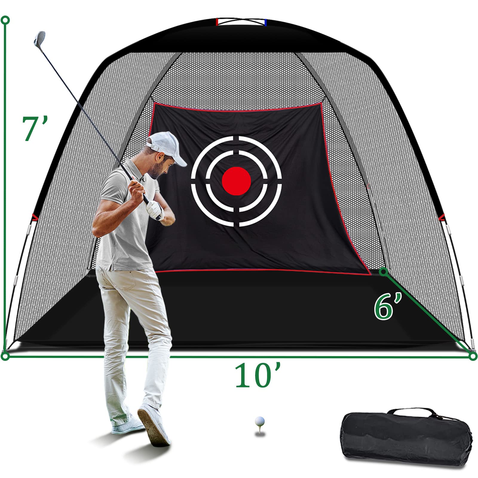 Golf-Übungsnetze für Hinterhof-Fahren im Innenbereich, robuste Übungsnetze für den Hinterhof, hochwertige, tragbare Golf-Schlagnetze mit Rahmen und Netz für Kinder, Männer, Frauen