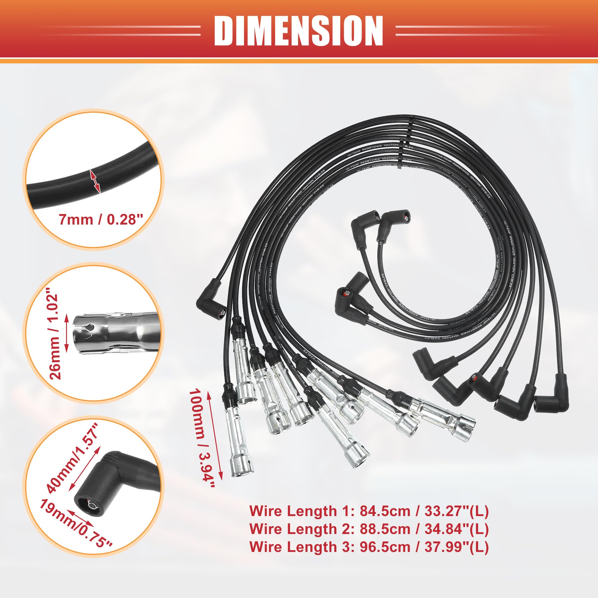 QUARKZMAN Cavi Bobina Accensione Candele per Auto per Mercedes-Benz 380 500 SE SEL 3.8L 4.9L No.1161501219/1161501319 - Confezione da 9