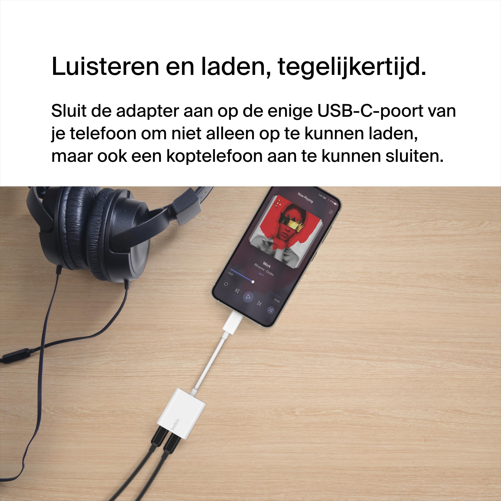 Belkin CONNECT USB C Audio  und Ladeadapter(USB C Kopfhörer Adapter, Schnellladen mit USB C PD für Pixel, iPad Pro und andere Geräte, etwa von Samsung