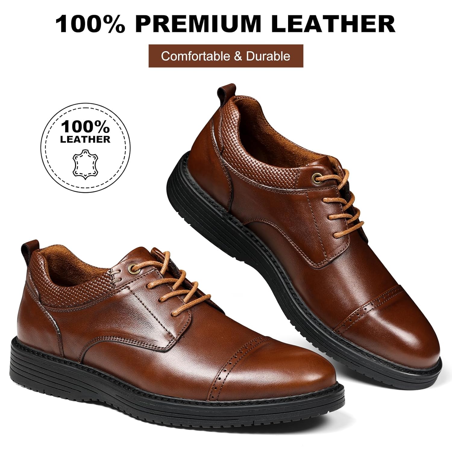 Hantatop Sapato social masculino de couro genuíno com cadarço e bico de bico casual Oxford confortável para negócios, formal, Derby, para escritório, casamento, igreja em promoção! Veja a oferta e mais achadinhos de Sapatos 8 Hoje é o melhor dia para comprar Hantatop Sapato social masculino de couro genuíno com cadarço e bico de bico casual Oxford confortável para negócios, formal, Derby, para escritório, casamento, igreja com aquele preço maroto! Promoção! Aproveite a oferta! 8