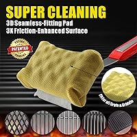 Vista 3 de GRILLART Cepillo para parrilla sin cerdas. Cabezal de limpieza reemplazable SteamWizards para barbacoa, herramienta raspadora única de ajuste