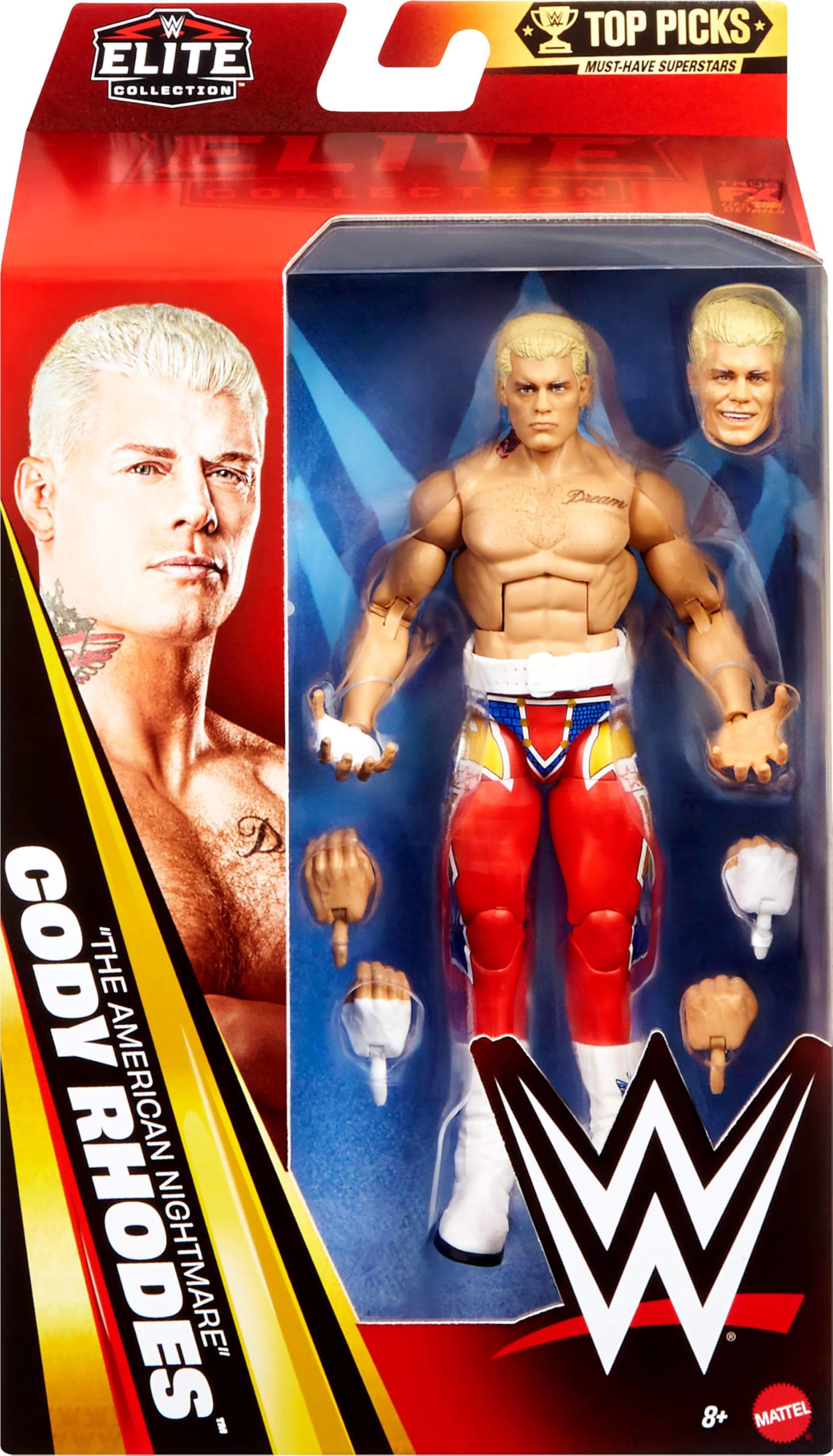 Mattel WWE Elite Collection - Boneco de Cody Rhodes de O Pesadelo