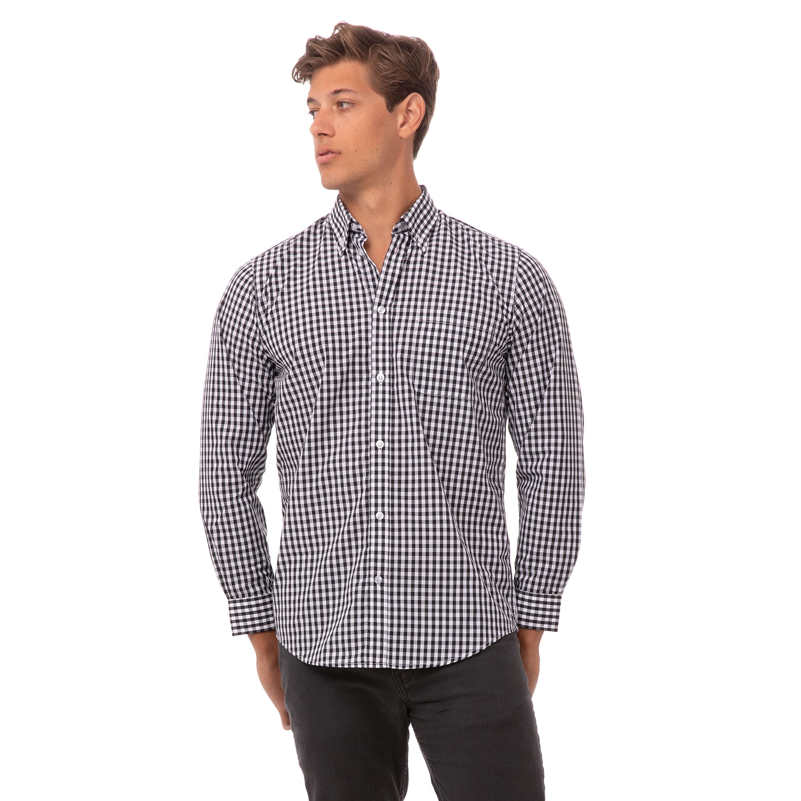 Chef Works Oxford Button Down Collar Shirt White L