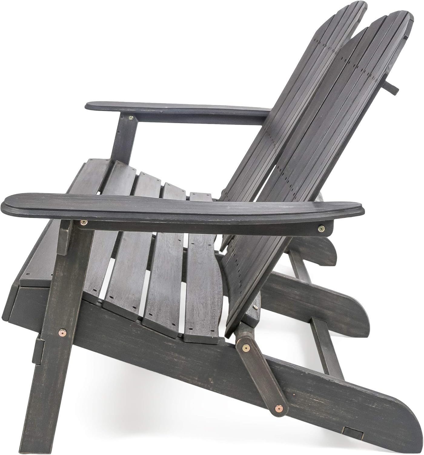 Christopher Knight Home Great Deal Furniture Muriel Outdoor Dark Grey Finish Acacia Wood Adirondack Loveseat