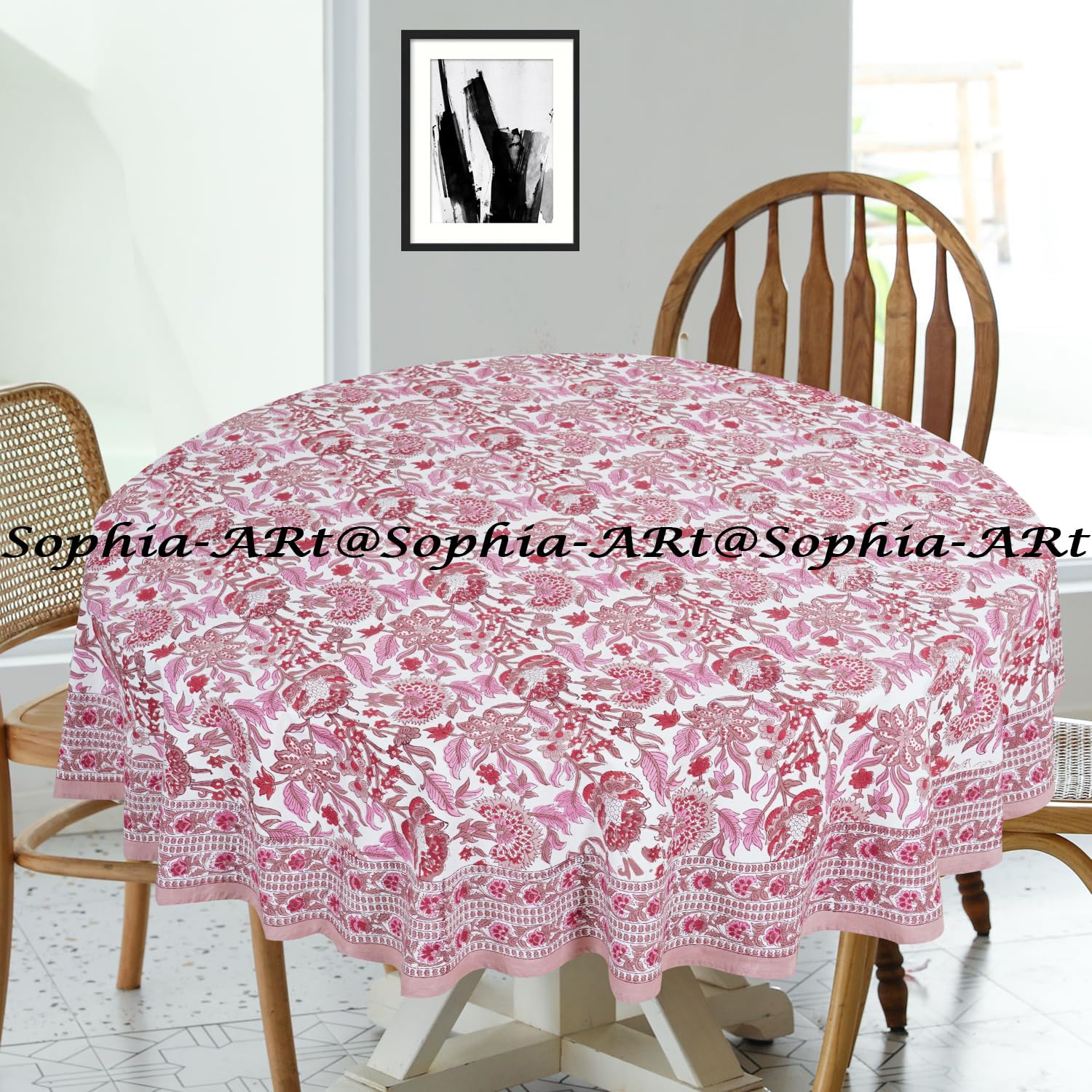 Nappe Enduite Ronde, Nappe Ronde Coton Enduit