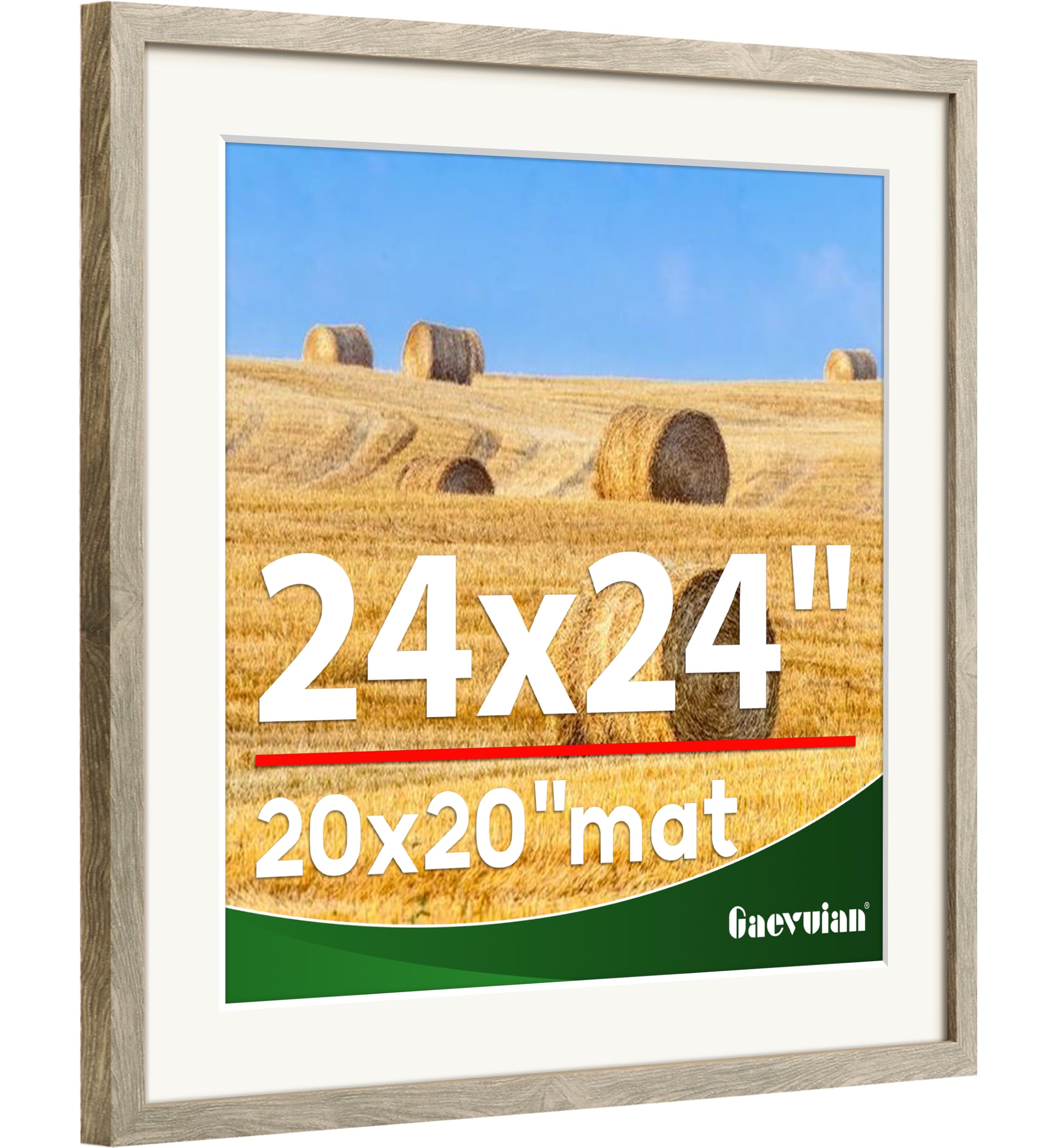 Gaevuian Distressed Farmhouse Wood Texture 24x24 Picture Frame