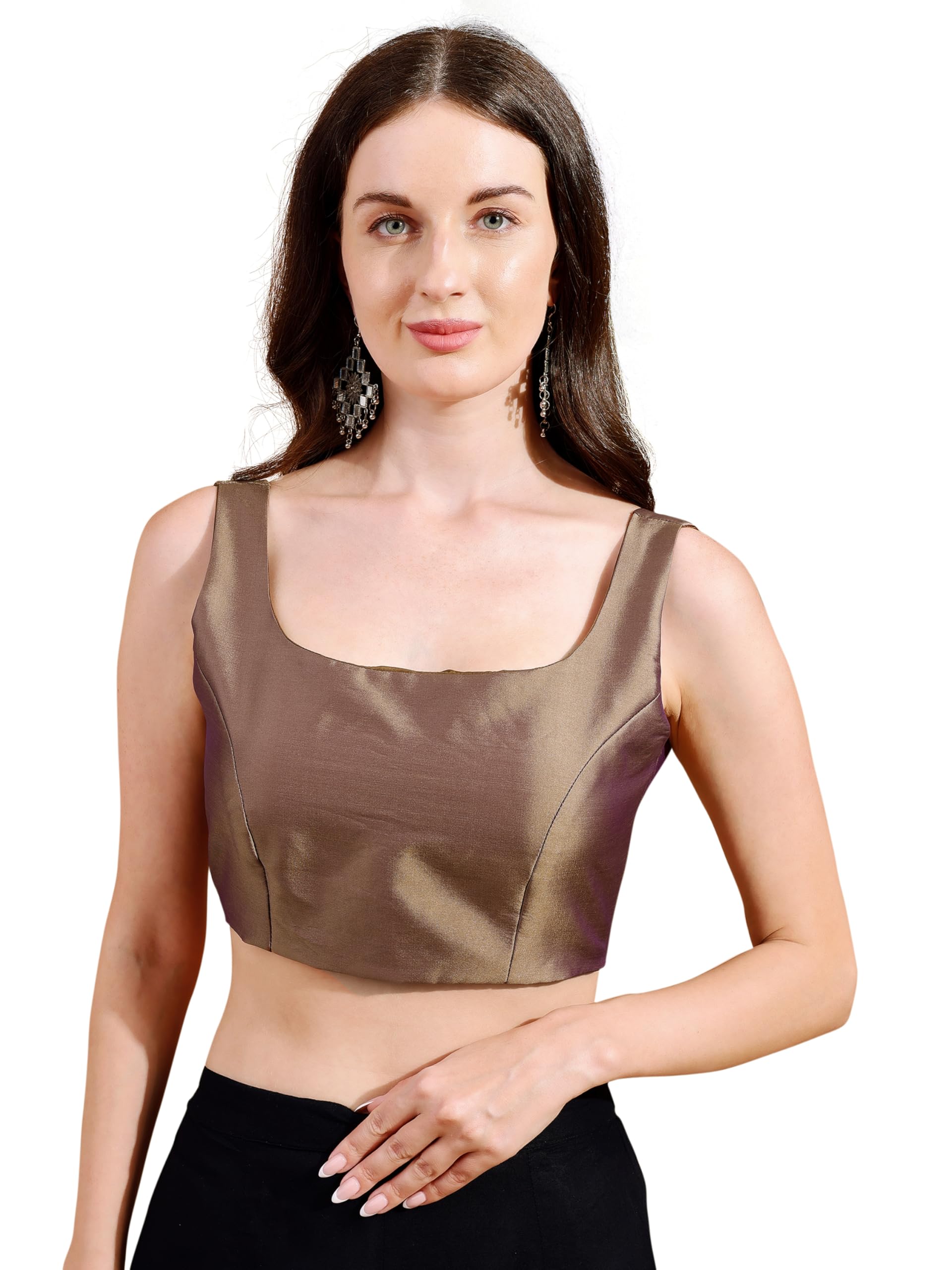 Women's Solid Regular Fit Sleeveless Blouse-image-19