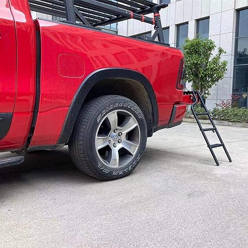 Miniatura 9 de TZD - Juego de escalera plegable para puerta trasera, aleación de aluminio, accesorios universales para camión, fácil de instalar, seguro y cómodo