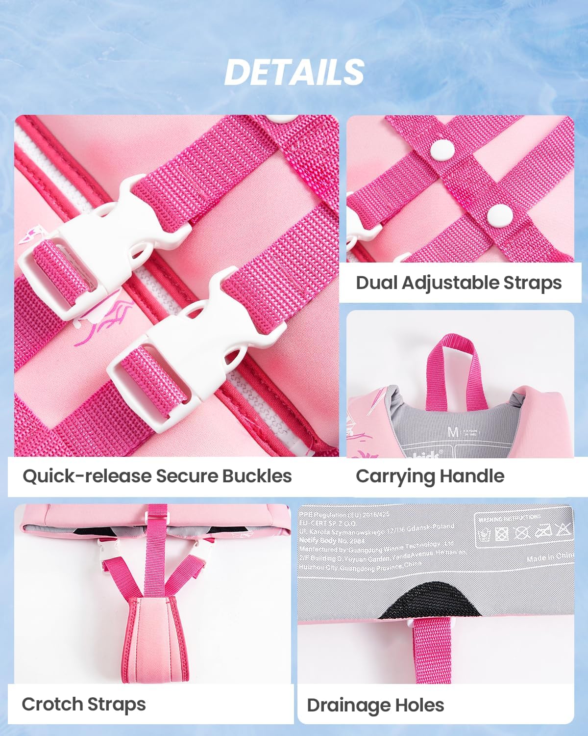 Gogokids Toddler Swim Vest, Kids Floaties – Boys & Girls Buoyancy Jacket for Pool & Beach, Fits 2-8 Years / 22-60 lbs