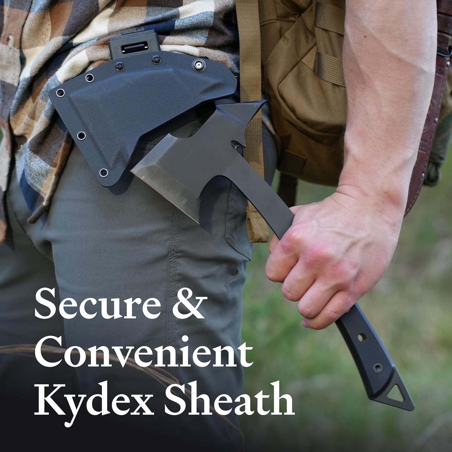 KOVA Personalised Black Thorn Hatchet - Custom Engraved Outdoor EDC Axe for Hunters and Anglers, Gift-Ready Personalized Engraving for Anniversary Birthday Christmas for Husband Dad Brother