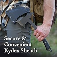 Vista 7 de KOVA Hacha de espina negra, acero inoxidable, longitud total de 14 pulgadas, hoja de 6.8 pulgadas, mango G10, hacha ligera y duradera, ideal