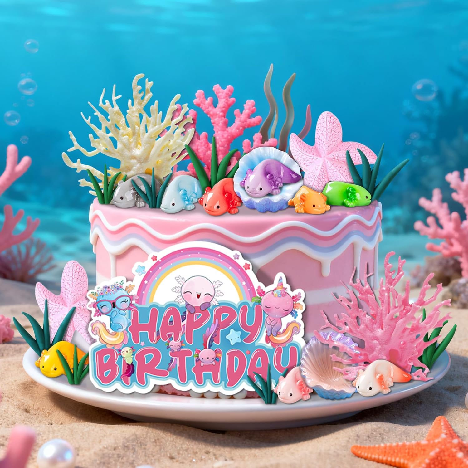 24 PCS Axolotl Birthday Party Supplies Axolotl Cake Toppers Birthday Party Favors - Image 4